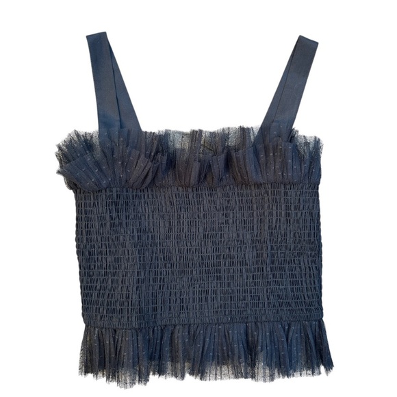 Forever 21 Tops - Forever 21 Black Ruffled Cropped tank medium